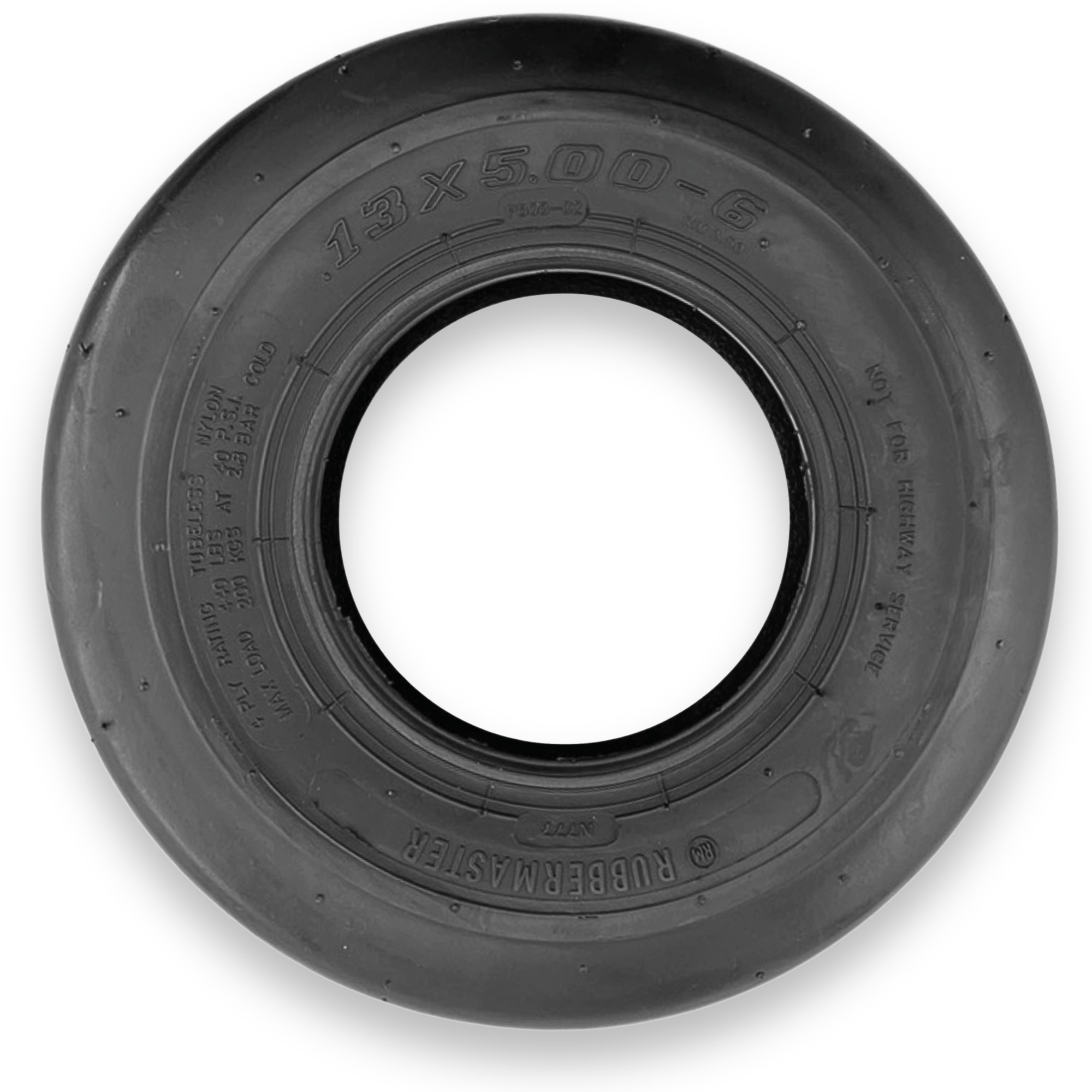 RubberMaster, Rib 4 Ply Utility Tire 13x5.00-6 Tire Diameter 12.9 in, Model# 450150